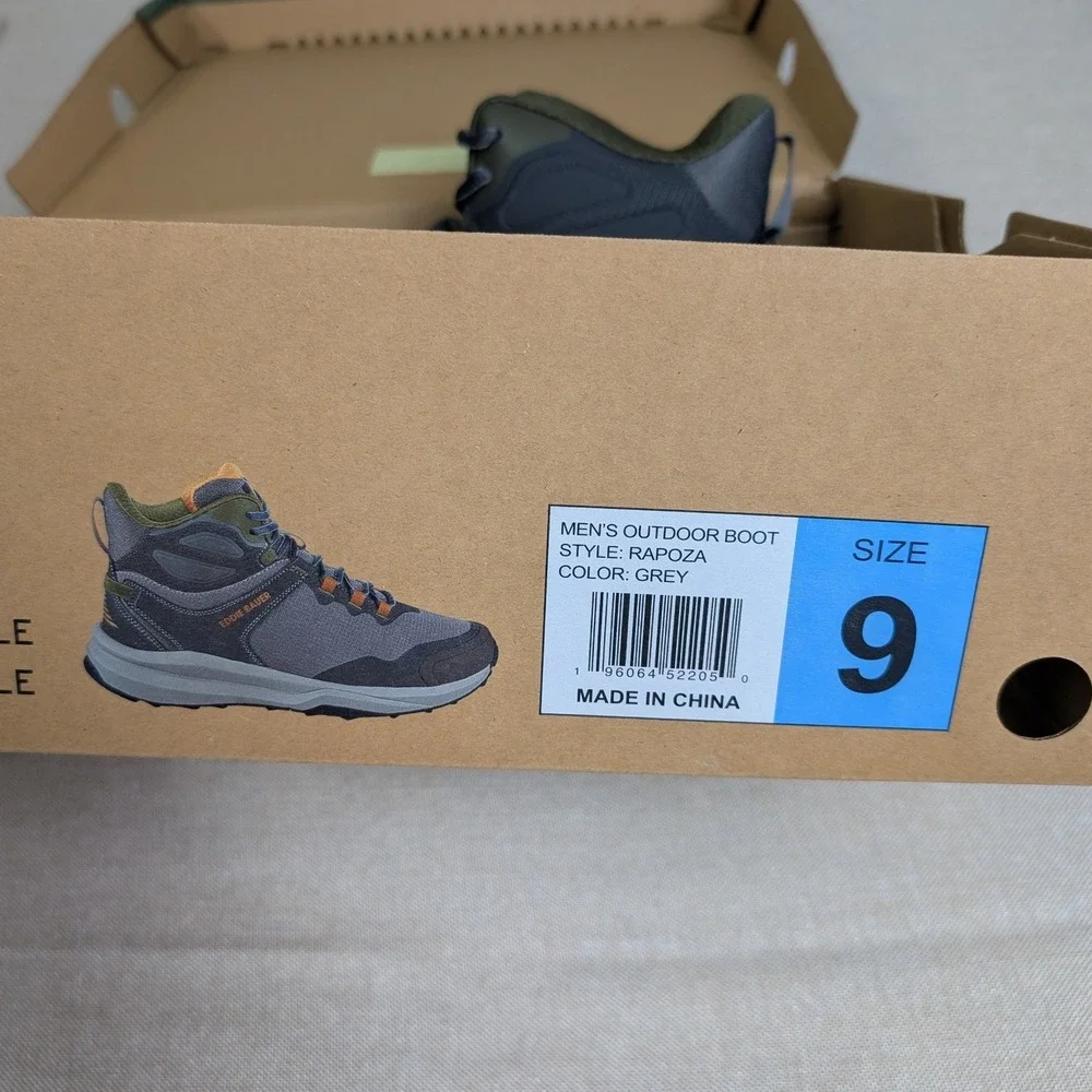 Eddie Bauer Rapoza Outdoor Boot Mens Size 9 Grey New Lightweight Hiking Trail